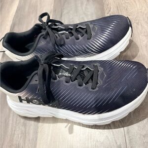 Hoka Black and White Athletic Shoes Rincon 3 Women’s
